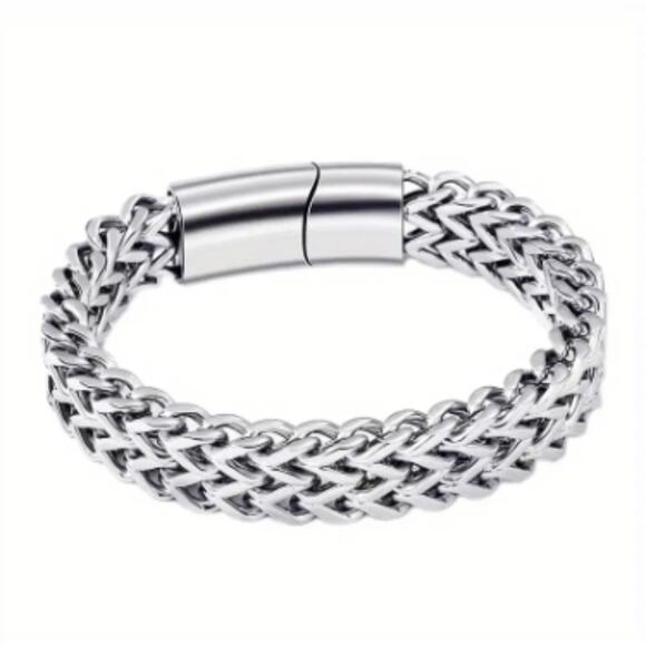 Goldminefinds Other - Mens Titanium Steel Stainless Double-layer Snake Bone Bracelet 8 in